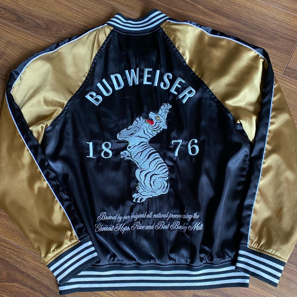 Two toned Budweiser bomber jacket